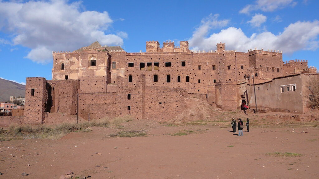 Exterior view of the historic Kasbah de Telouet in Morocco