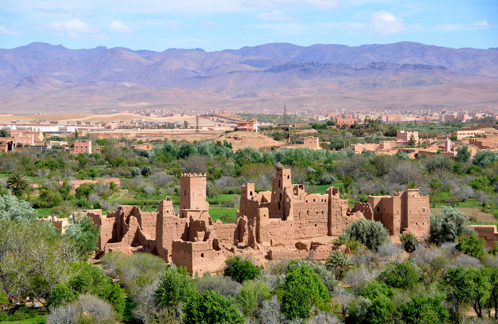 Picturesque view of the historic Kasbah de M’Gouna in Morocco