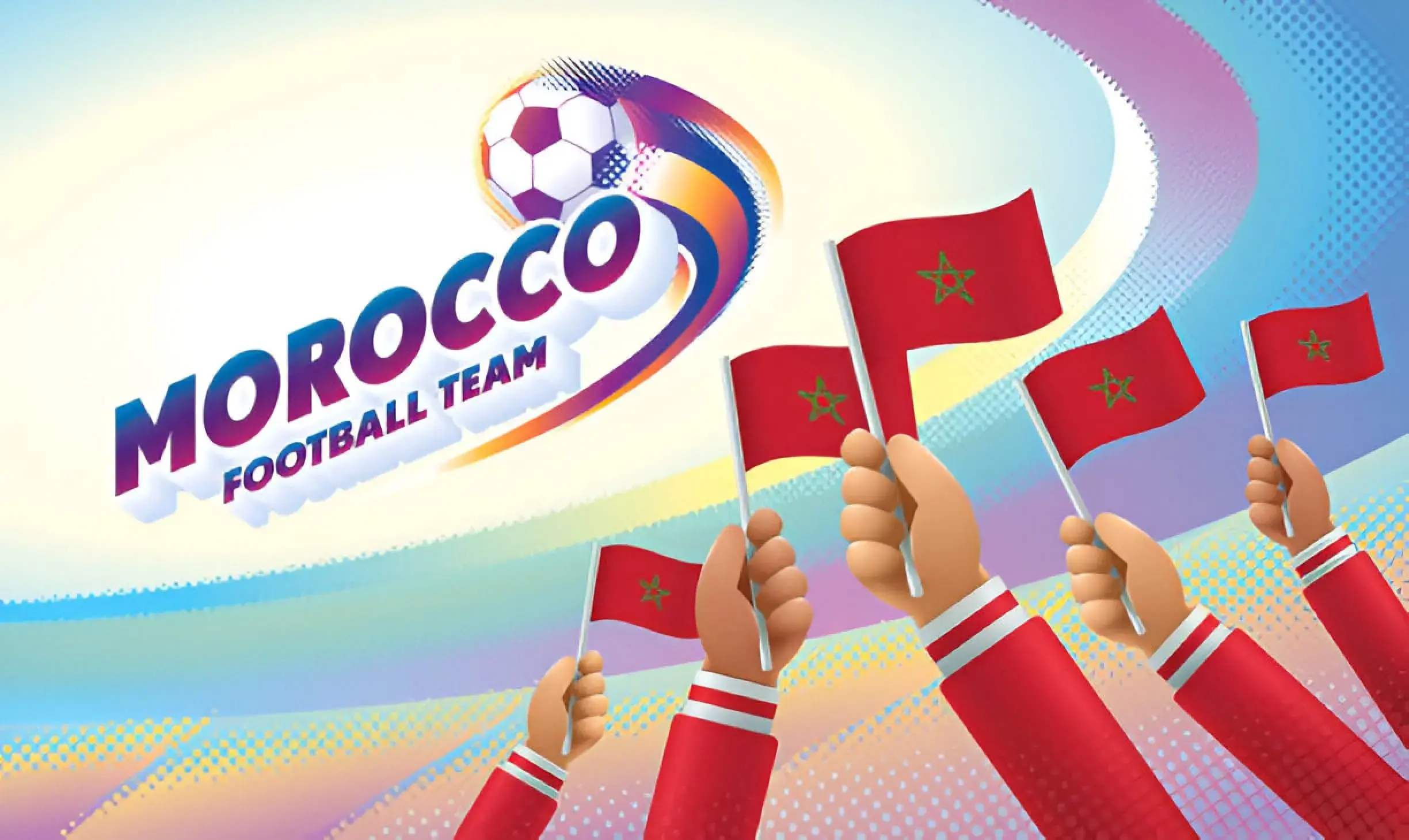 Morocco National Football Team players celebrating goal