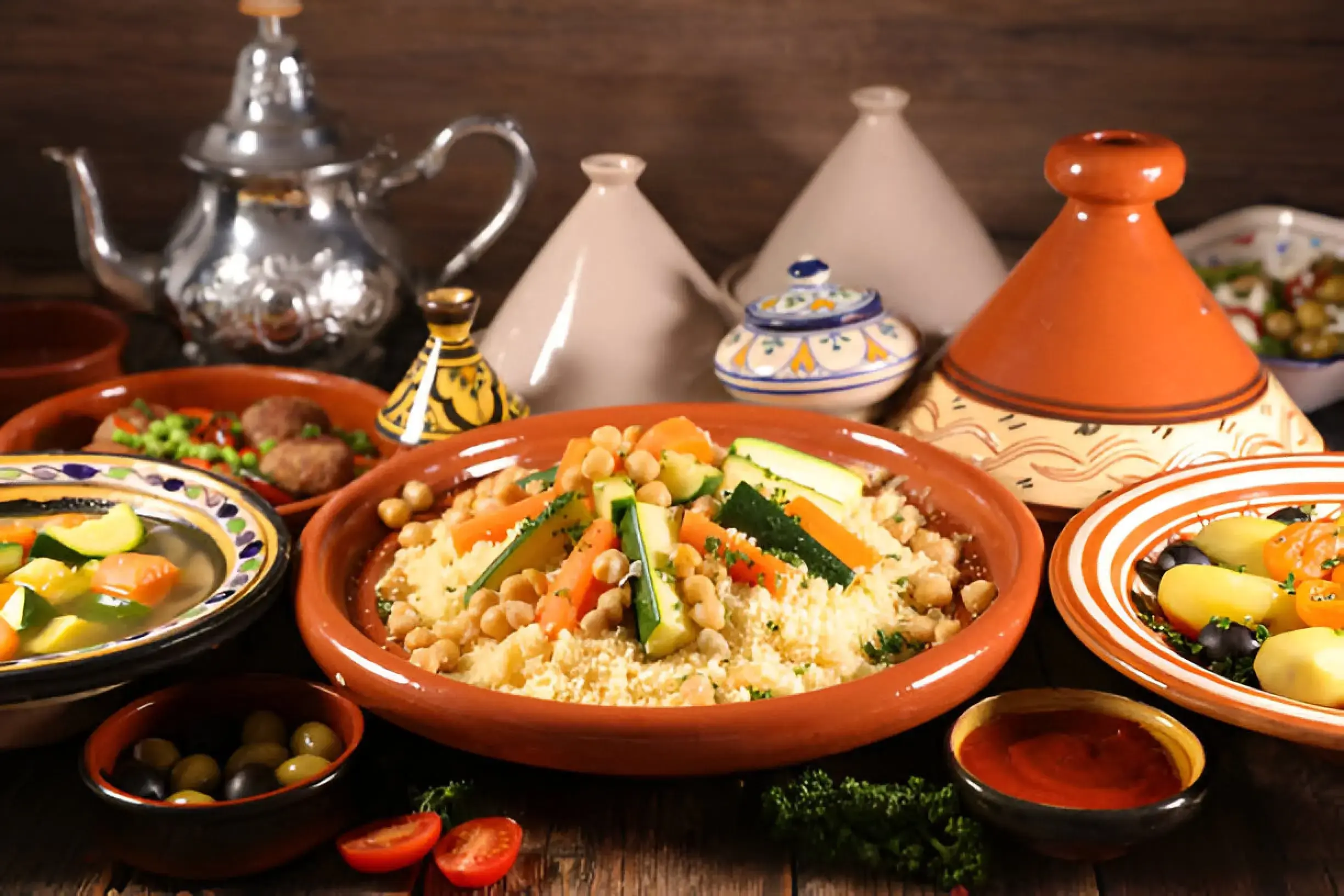 Moroccan Vegetarian Dishes. Explore the rich and diverse world of Moroccan vegetarian cuisine. From hearty tagines to vibrant salads, this guide showcases the best plant-based dishes Moroccan vegetable tagine served with couscous and fresh herbs
