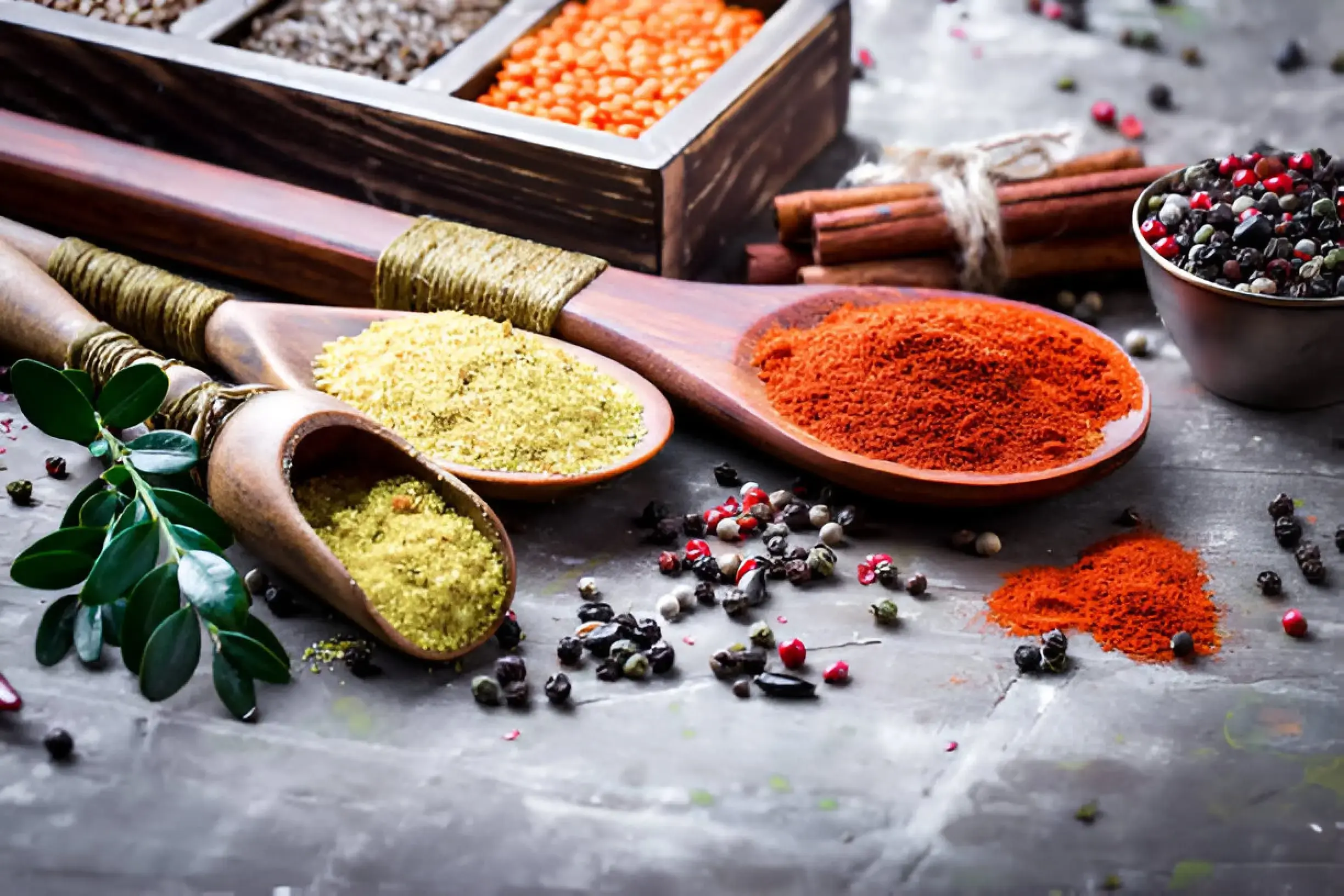 Fresh ingredients used in Moroccan recipes, including vibrant vegetables, herbs, and spices essential to traditional Moroccan cuisine.